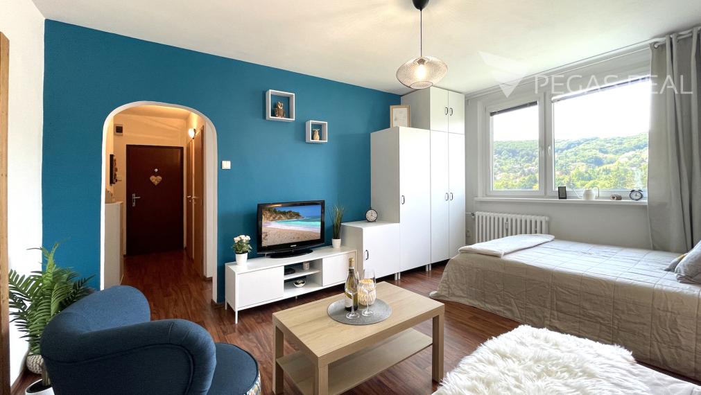 **PREDANÝ** Slnečný 1i byt neďaleko DK Dúbravka s TOP výhľadom na Devínsku kobylu