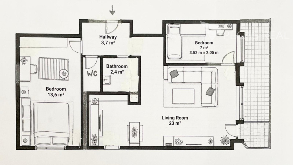 3-izbový byt s veľkou lodžiou v tichej slepej ulici – Višňová ulica, Kramáre
