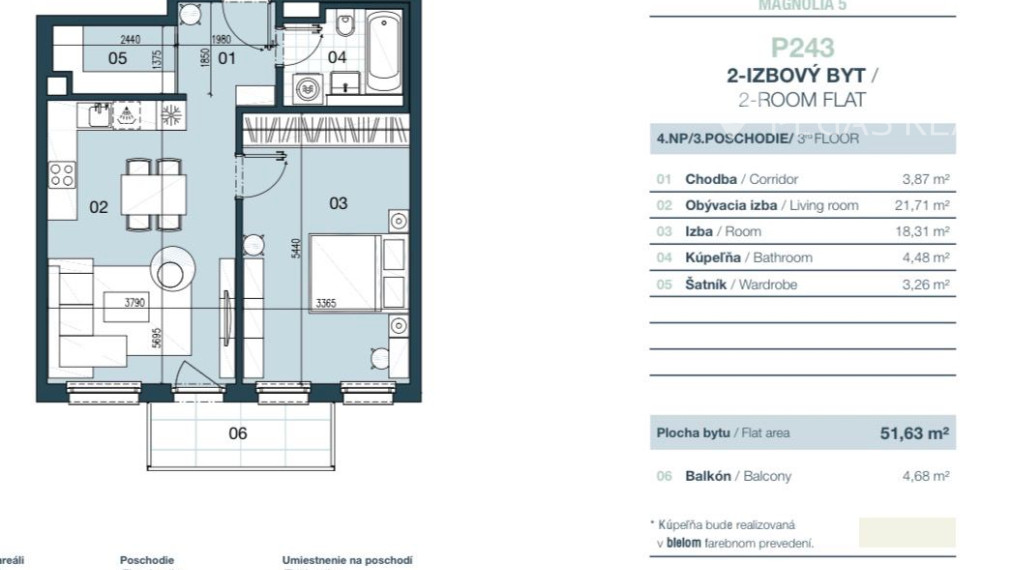 2-IZBOVÝ BYT V PROJEKTE NUPPU – MAGNOLIA 5